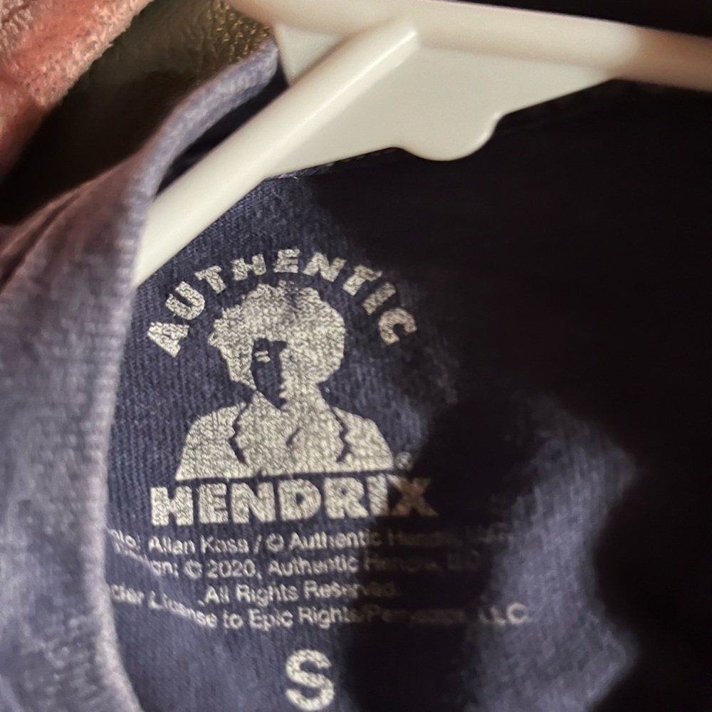 Authentic Unisex Short Sleeve Jimi Hendrix Authentic Shirt Blue S - Picture 4 of 4
